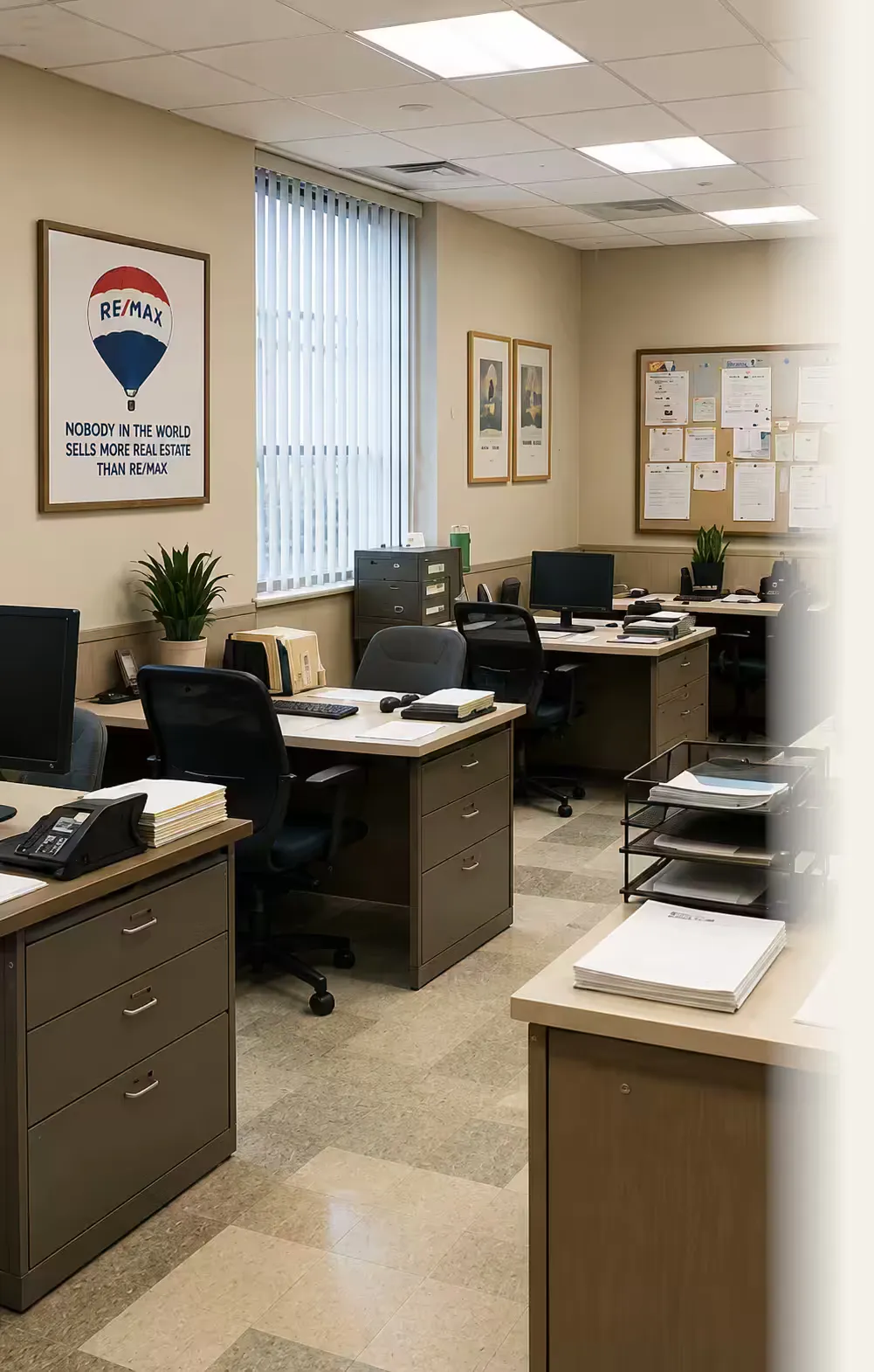 A traditional brokerage office